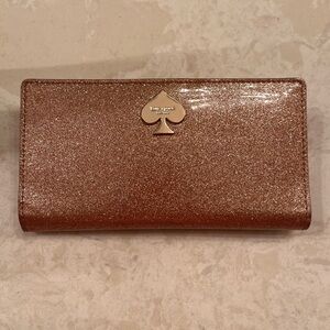 Kate Spade Pink glitter snap wallet